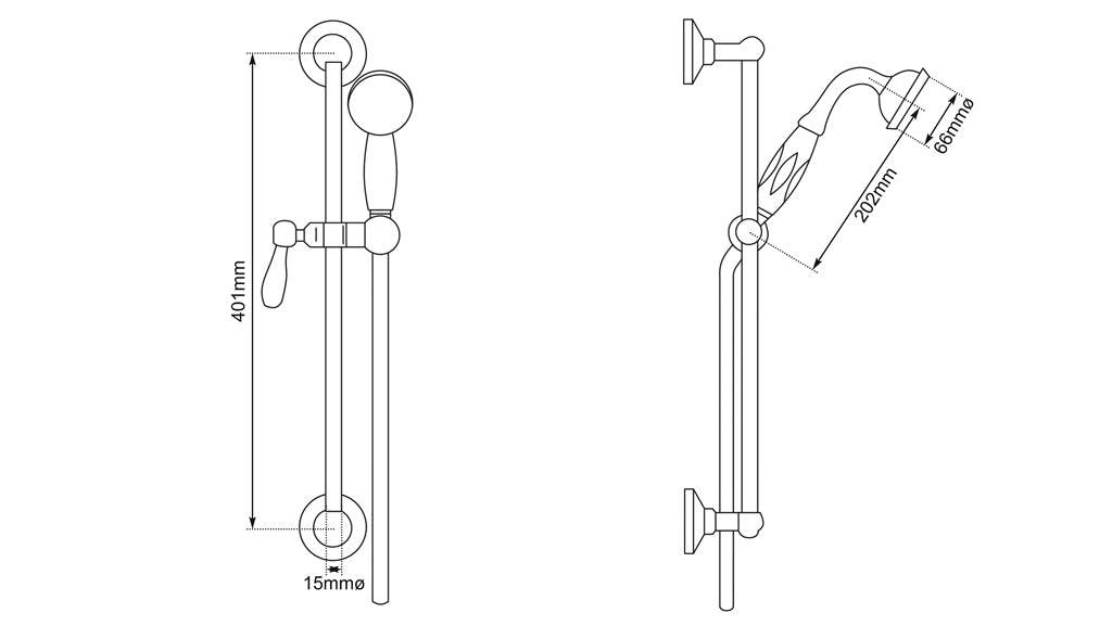 Hurlingham Hand Shower On Slider Rail