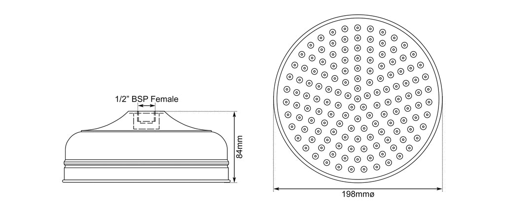 Hurlingham Shower Head Rose 8"