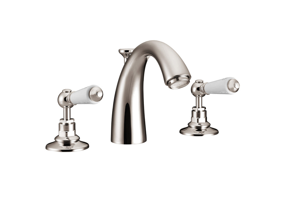 Hurlingham Lever 3-Hole Classical Spout Bathroom Basin Mixer Taps