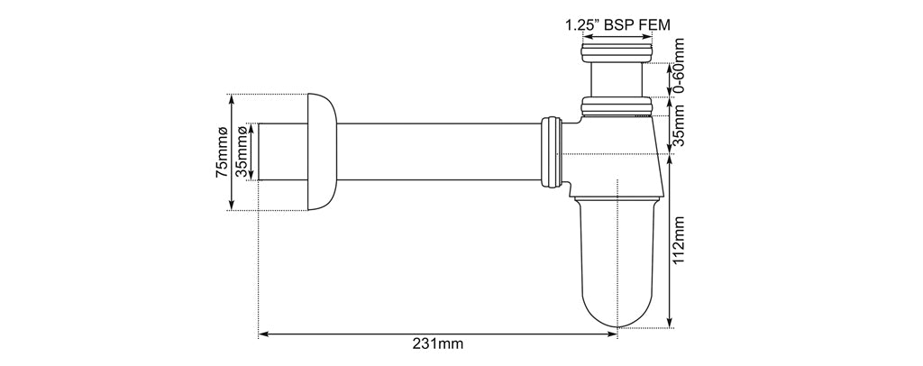 Hurlingham Bathroom Bottle Trap Basin Waste