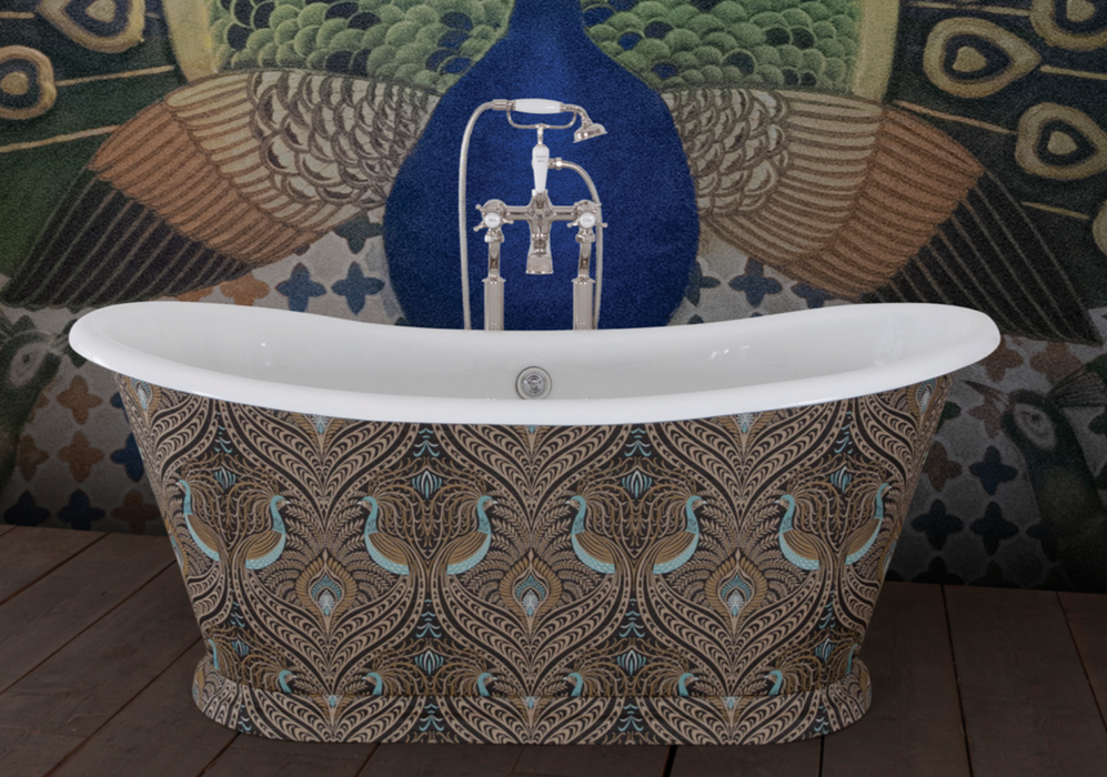 Hurlingham Application of Peacock Fabric to a Bath - Includes Materials