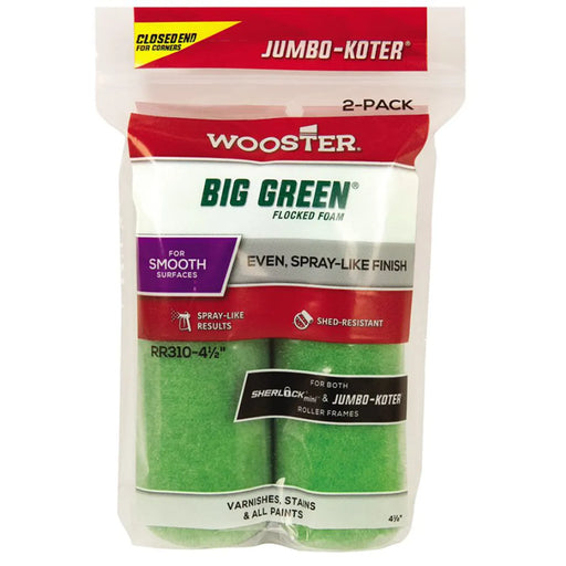 Wooster Jumbo-Koter Big Green 4.5" Mini-Roller Sleeve 2 Pack