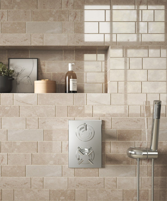 Antalya Crema Irregular Linear Mosaic Tile