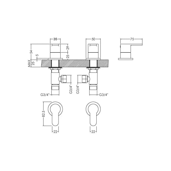 Arvan 3/4" Side Valves