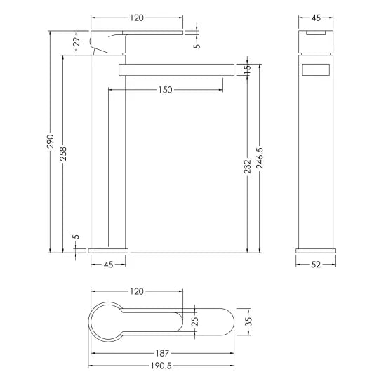 Arvan High-Rise Mono Basin Mixer (No Waste)