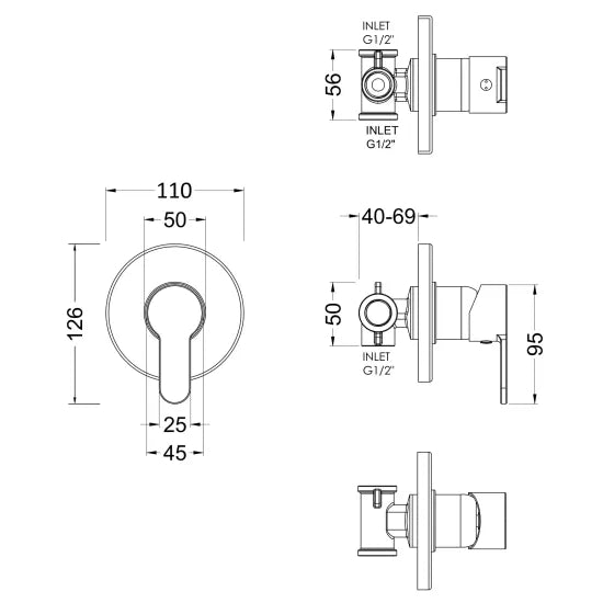 Arvan Manual Shower Valve