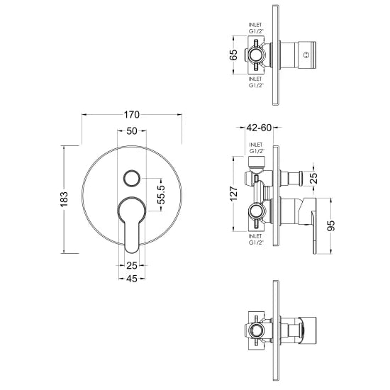 Arvan Manual Shower Valve With Diverter