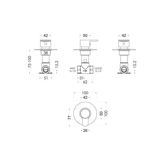 Arvan Concealed Stop Tap