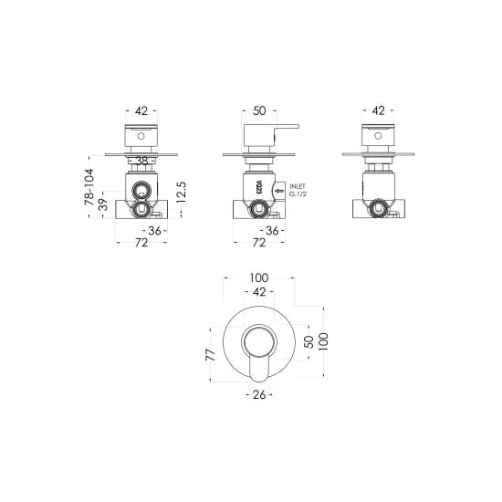 Arvan Concealed Diverter 2/3/4 Way