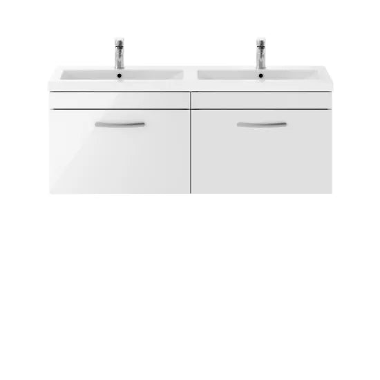 Athena Wall Hung 2 Drawer Vanity With Twin Basin 1200mm