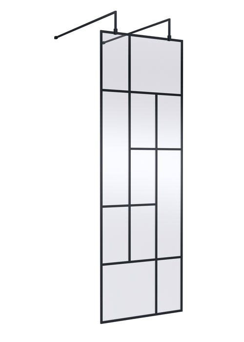 700mm Abstract Frame Wetroom Screen with Support Bars Hudson Reed