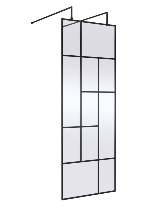 760mm Abstract Frame Wetroom Screen with Support Bars Hudson Reed