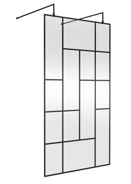 1100mm Abstract Frame Wetroom Screen with Support Bars Hudson Reed