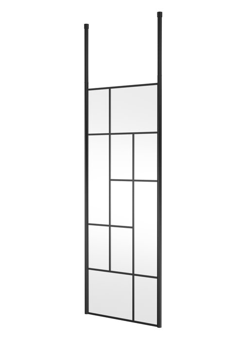 760mm Abstract Frame Wetroom Screen with Ceiling Posts Hudson Reed