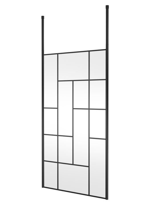 1100mm Abstract Frame Wetroom Screen with Ceiling Posts Hudson Reed