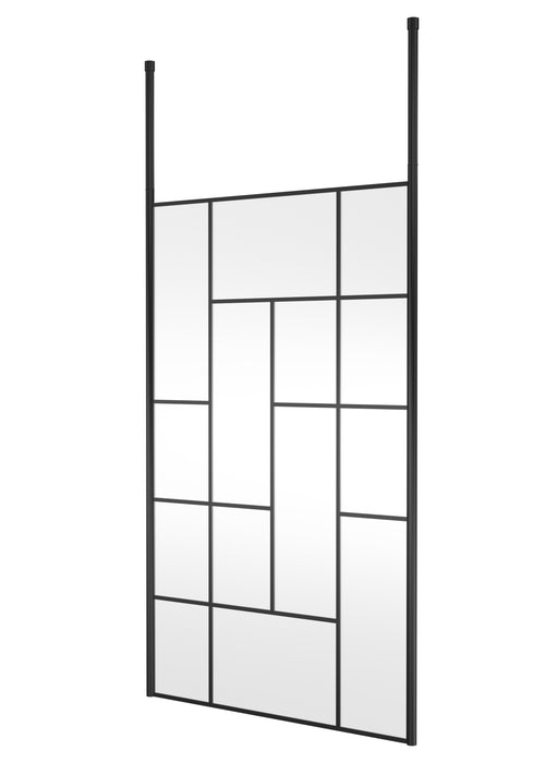 1200mm Abstract Frame Wetroom Screen with Ceiling Posts Hudson Reed