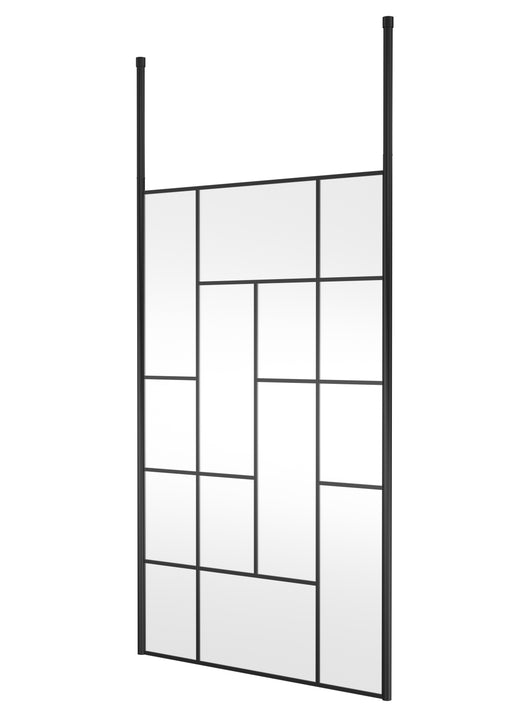 1200mm Abstract Frame Wetroom Screen with Ceiling Posts Hudson Reed