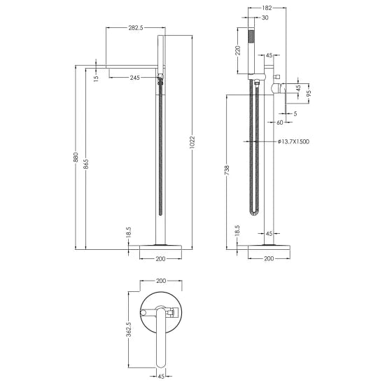 Binsey Freestanding Bath Shower Mixer