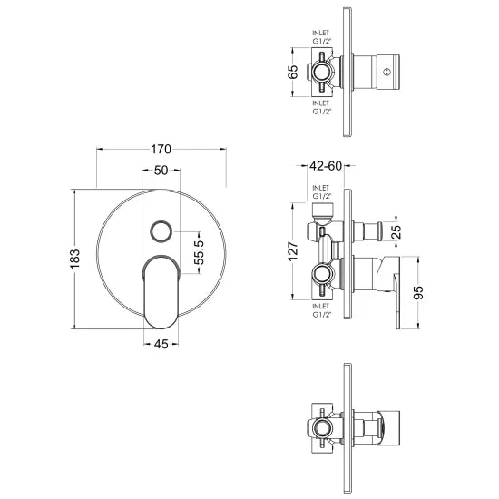 Binsey Manual Shower Valve With Diverter