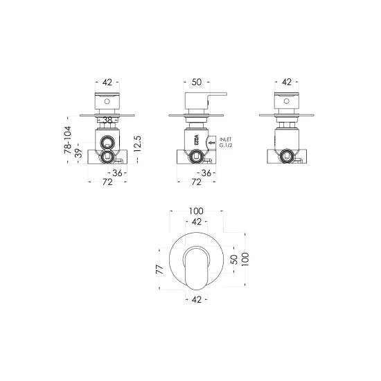 Binsey Concealed Diverter 2/3/4 Way