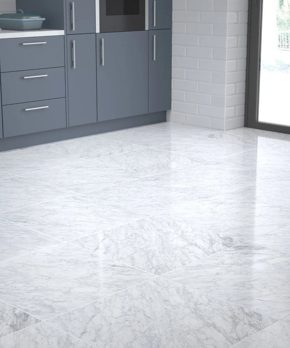 Carrara Honed Marble Tile (61cm x 61cm)