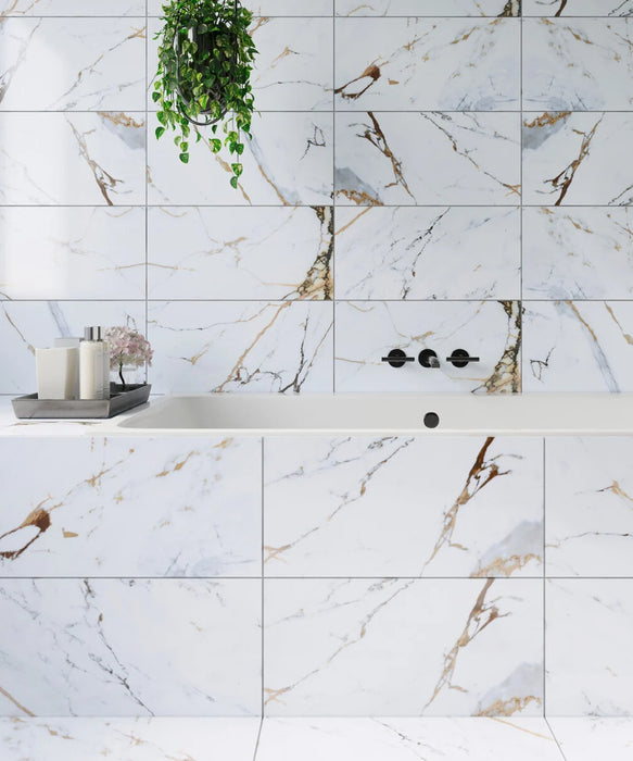 Carven™ White Marble Tile (60cm x 30cm)