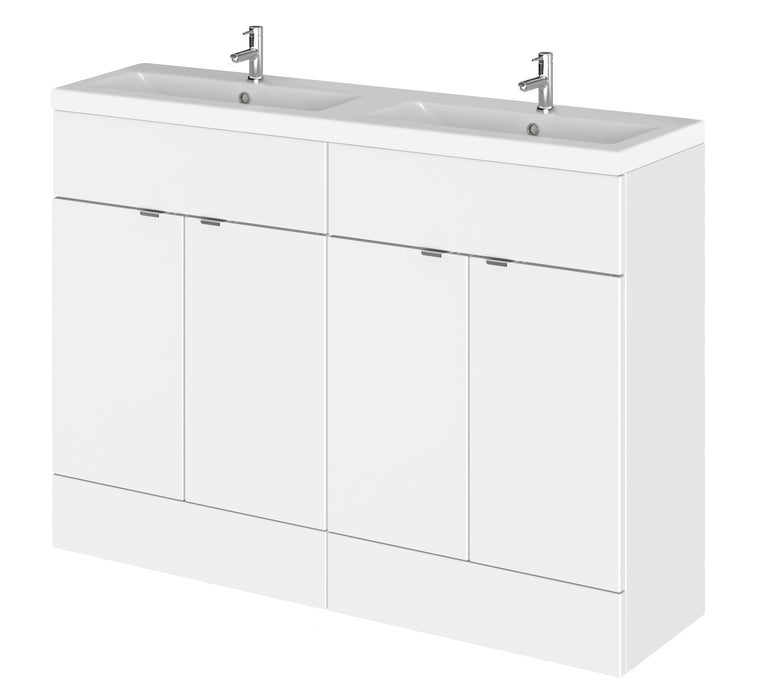 1200mm Vanity Unit & Double Ceramic Basin Hudson Reed