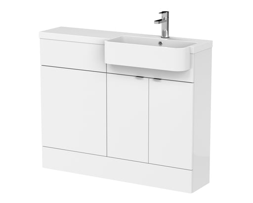 1100mm Combination Unit & Right Hand Semi Recessed Basin Hudson Reed