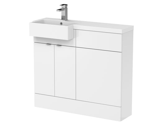 1000mm Combination Unit & Left Hand Semi Recessed Basin Hudson Reed