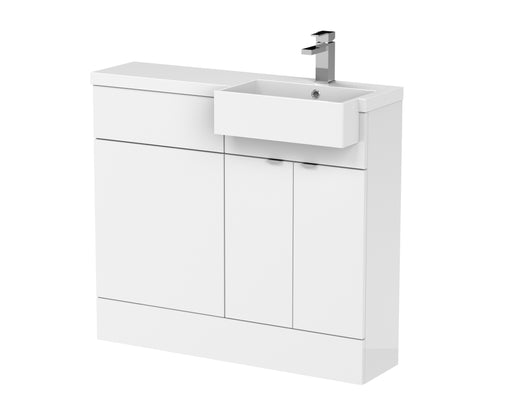 1000mm Combination Unit & Right Hand Semi Recessed Basin Hudson Reed