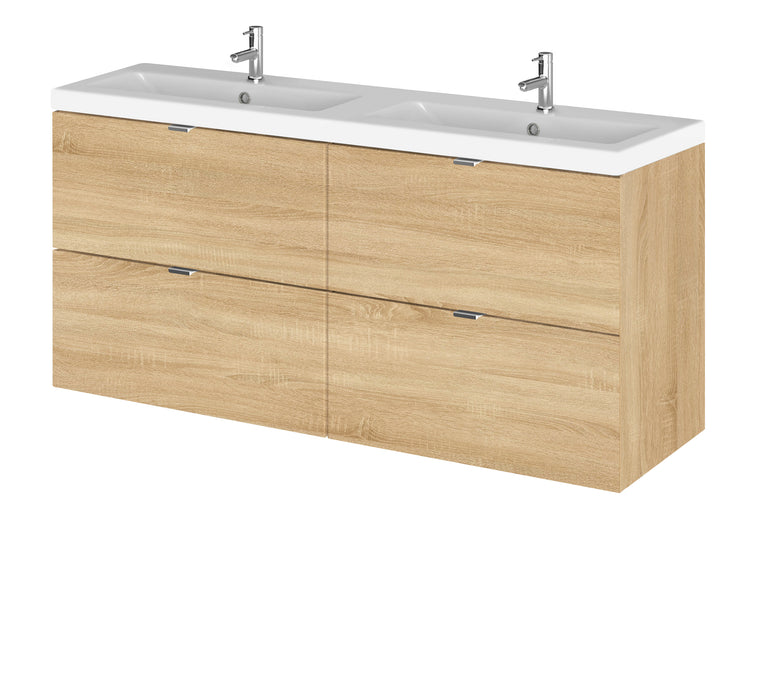 1200mm Vanity Unit & Double Ceramic Basin Hudson Reed