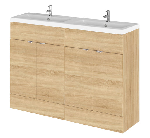 1200mm Vanity Unit & Double Ceramic Basin Hudson Reed