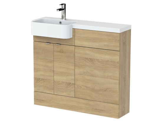 1000mm Combination Unit & Left Hand Semi Recessed Basin Hudson Reed