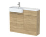 1100mm Combination Unit & Left Hand Semi Recessed Basin Hudson Reed