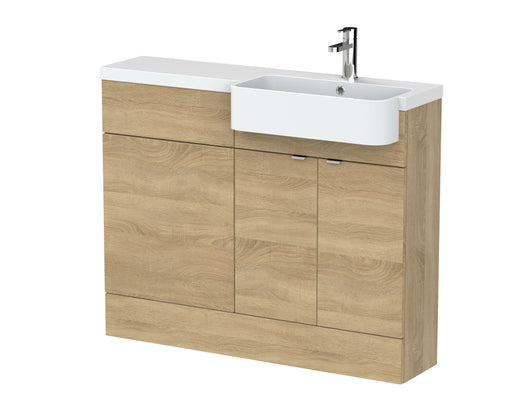 1100mm Combination Unit & Right Hand Semi Recessed Basin Hudson Reed