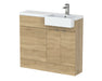 1000mm Combination Unit & Right Hand Semi Recessed Basin Hudson Reed