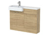 1100mm Combination Unit & Left Hand Semi Recessed Basin Hudson Reed