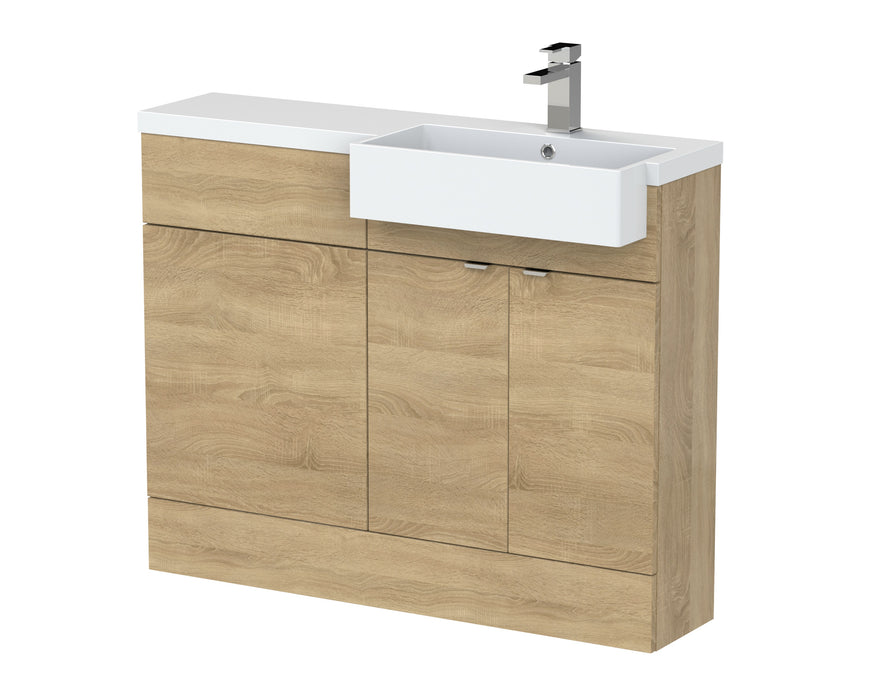 1100mm Combination Unit & Right Hand Semi Recessed Basin Hudson Reed