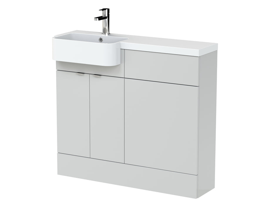 1000mm Combination Unit & Left Hand Semi Recessed Basin Hudson Reed