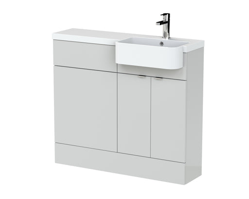 1000mm Combination Unit & Right Hand Semi Recessed Basin Hudson Reed