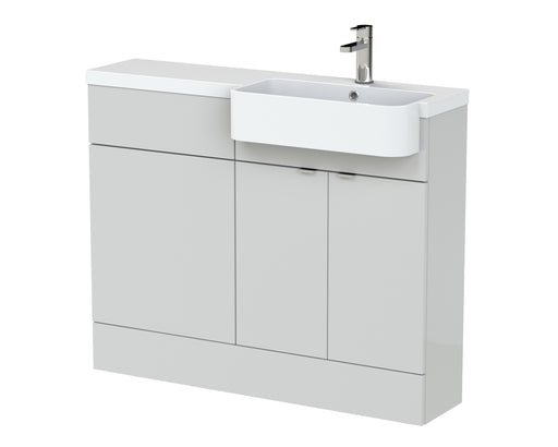 1100mm Combination Unit & Right Hand Semi Recessed Basin Hudson Reed