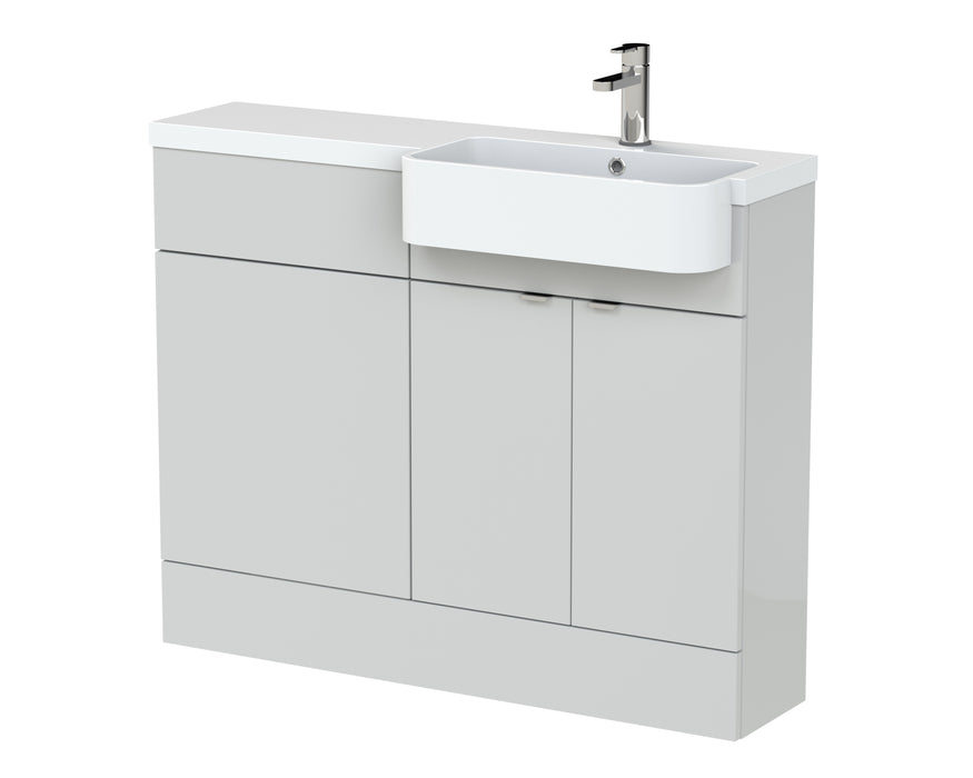 1100mm Combination Unit & Right Hand Semi Recessed Basin Hudson Reed