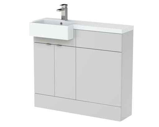 1000mm Combination Unit & Left Hand Semi Recessed Basin Hudson Reed