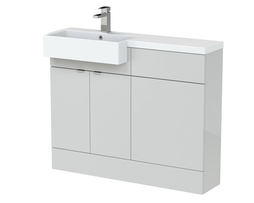 1100mm Combination Unit & Left Hand Semi Recessed Basin Hudson Reed