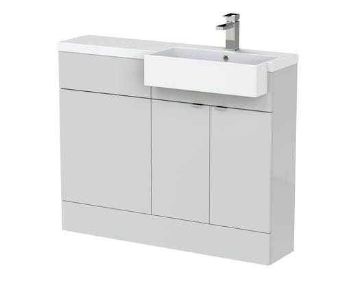 1100mm Combination Unit & Right Hand Semi Recessed Basin Hudson Reed