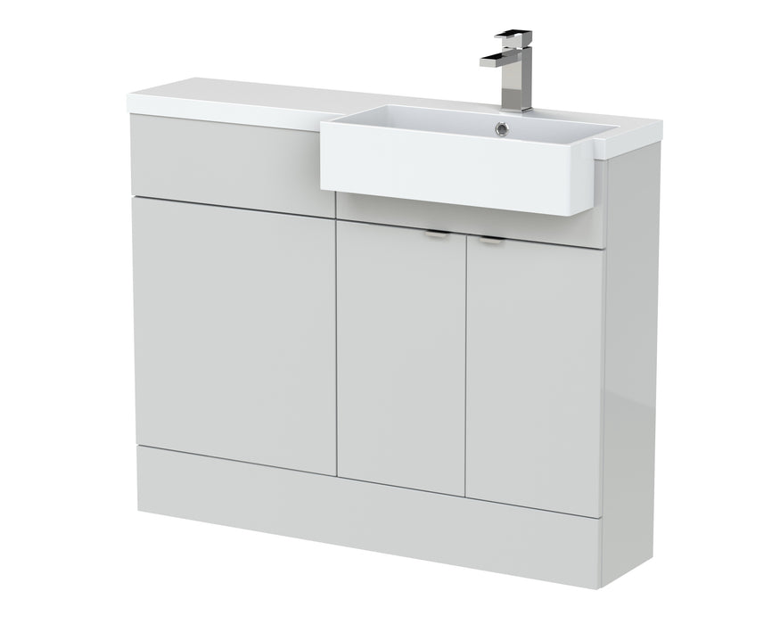 1100mm Combination Unit & Right Hand Semi Recessed Basin Hudson Reed