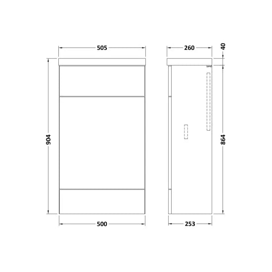 Fusion Floor Standing WC Unit & Top Compact 500mm