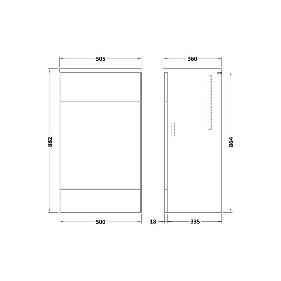 Fusion Floor Standing WC Unit with Coordinating Top 500mm