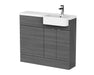 1000mm Combination Unit & Right Hand Semi Recessed Basin Hudson Reed