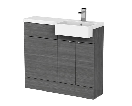 1000mm Combination Unit & Right Hand Semi Recessed Basin Hudson Reed